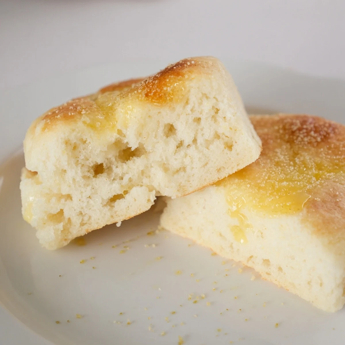 Golden sheet pan English muffins, sprinkled with cornmeal, promise a perfect, warm breakfast.