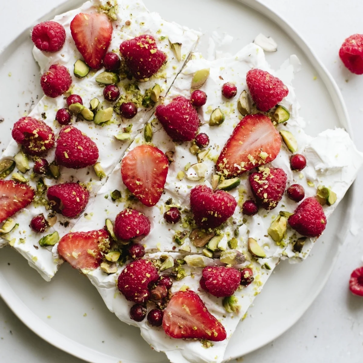 Enjoy a refreshing bite of frozen yogurt bark, studded with sweet berries and crunchy nuts.