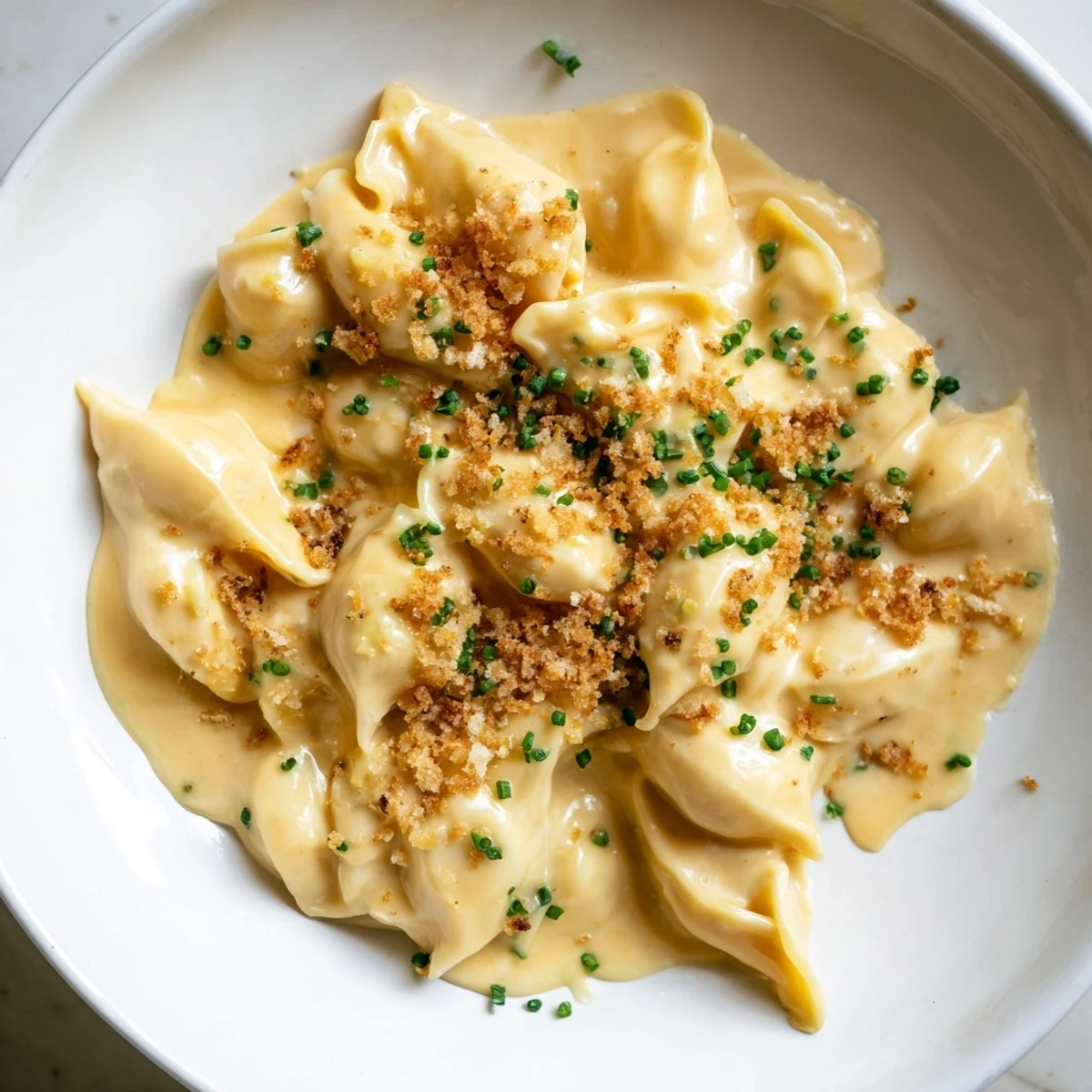 A creamy swirl; golden stove-top mac and cheese, ready and steaming hot for dinner.