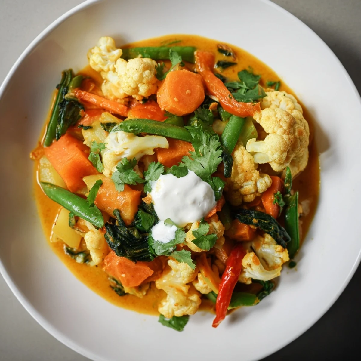Enjoy a hearty Waste-Free Vegetarian Curry, with tender vegetables in a creamy coconut milk based sauce.