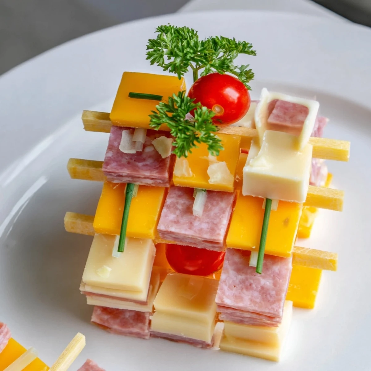 Imagine The Checkerboard Chalet's festive arrangement: a stunning party appetizer, perfect for snacking.