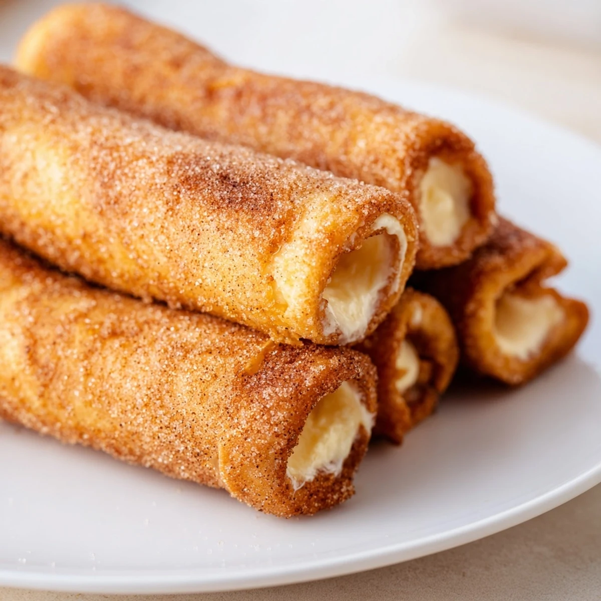 Imagine the aroma: Freshly fried Easy French Toast Roll-Ups, ready to eat, a perfect handheld treat.