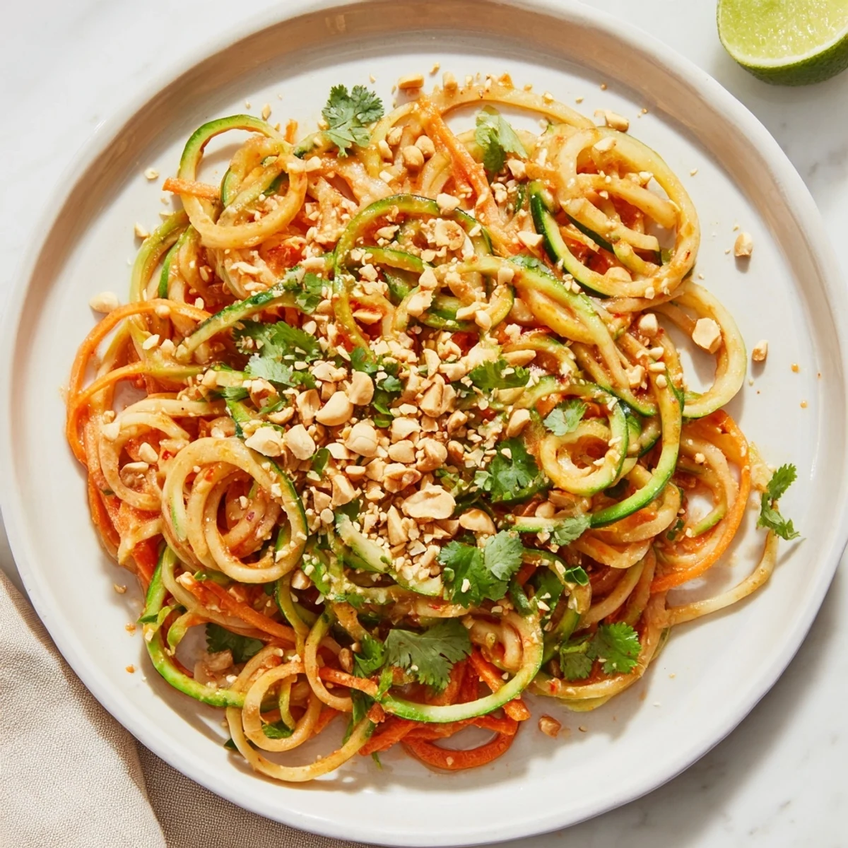 Fresh, light, and crunchy—this spicy cucumber noodle bowl showcases a delicious Asian-inspired salad.