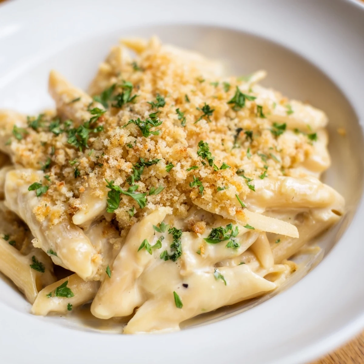 Creamy high-protein mac & cheese, golden-topped and bubbling, a comforting dish for dinner tonight.