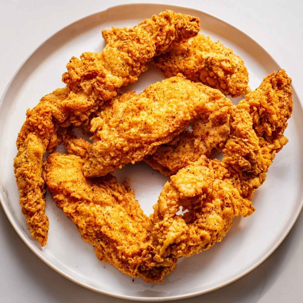 Golden-brown buttermilk fried chicken tenders, crispy and flavorful, perfect for dipping in your favorite sauce.