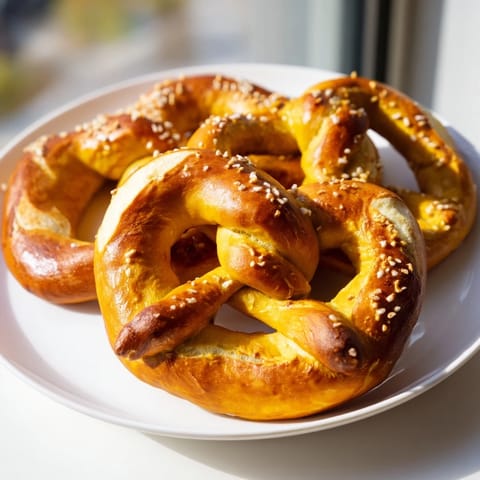 A close-up of fresh, chewy Homemade Soft Pretzels, perfect for a salty snack any time.