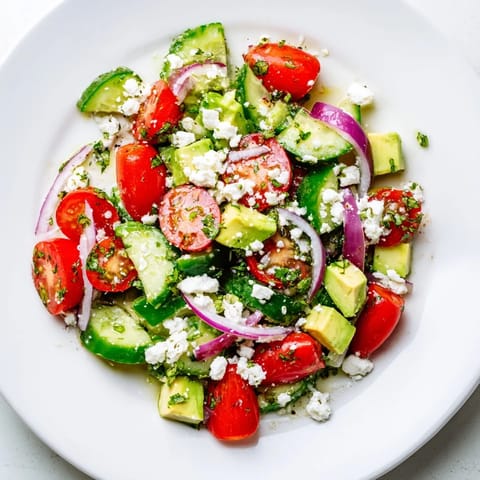 Cucumber Tomato Avocado Feta