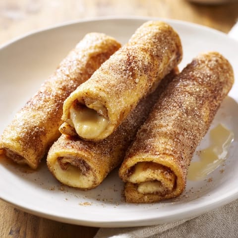 Warm and sweet Easy French Toast Roll-Ups, showcasing melty cream cheese interiors and cinnamon coating.