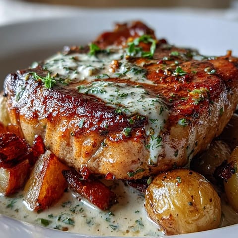 Tender slow-cooked Crockpot Ranch Pork Chops with carrots and potatoes.