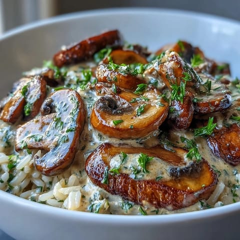 Vegan Mushroom Stroganoff Brown Rice