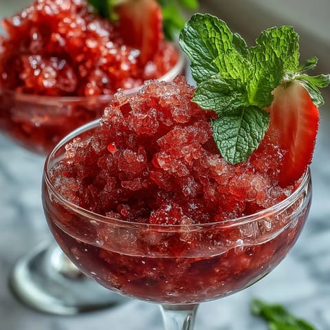 Strawberry Lime Daiquiri Granita