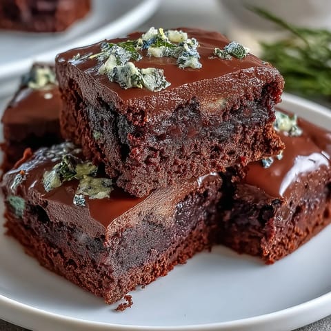 Festive mint chocolate chip brownie bites with green swirls and melty chocolate chips, perfect for St. Patrick's Day celebrations.