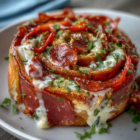 Close-up of Italian Sub Pinwheel Wraps with vibrant roasted peppers and crisp lettuce peeking through the tortilla spirals.  