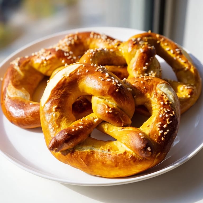 A close-up of fresh, chewy Homemade Soft Pretzels, perfect for a salty snack any time.
