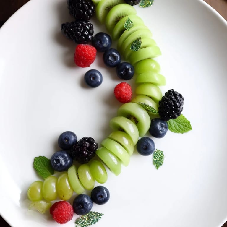 Stunning The Aurora Borealis Sweep: a dazzling fruit appetizer with flowing arrangements and sparkle.
