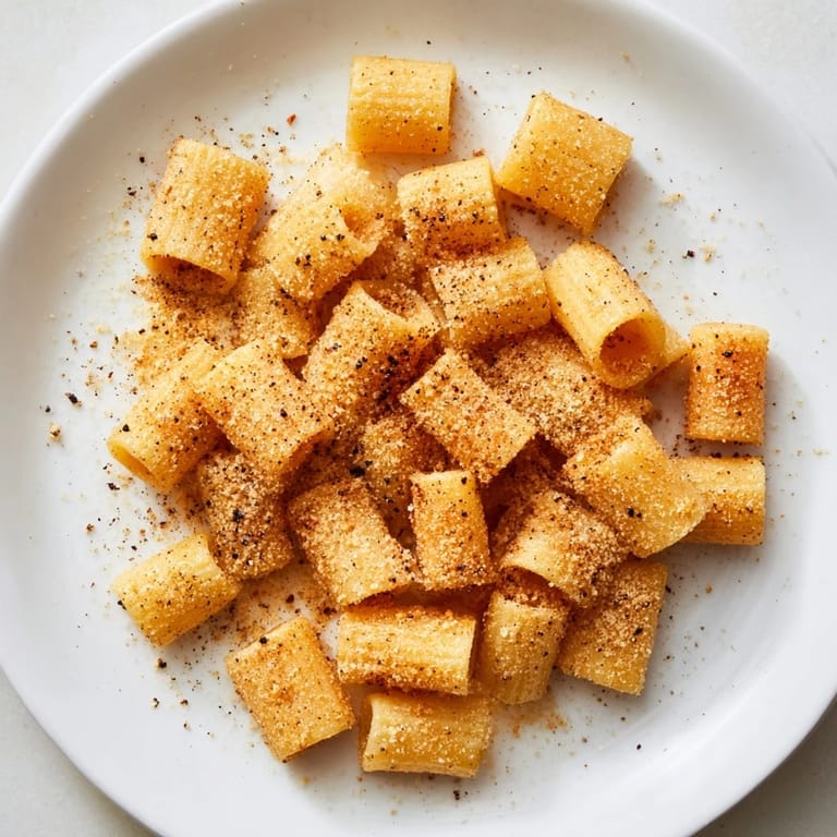 These crispy Air Fryer Pasta Croutons, seasoned to perfection, make a fantastic savory snack option.