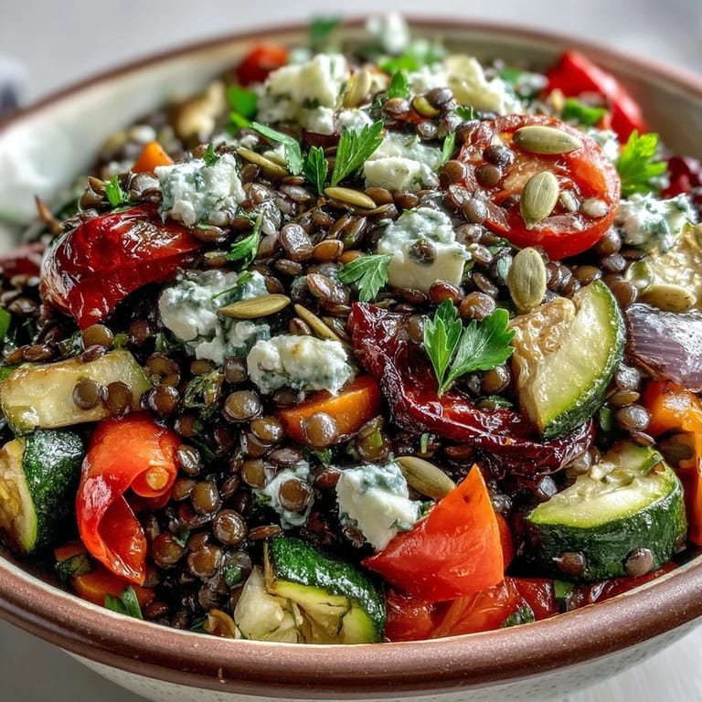 A fork rests beside feta crumbles and toasted pumpkin seeds for a hearty gluten-free meal.