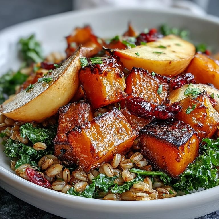 Caramelized apples and sautéed kale add vibrant color and autumn texture to this nourishing Fall Vegetable Bowl.