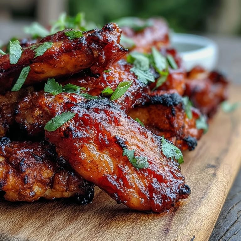 Crispy Guava BBQ Glazed Chicken Wings paired with a pale lager, perfect for a game day appetizer spread.