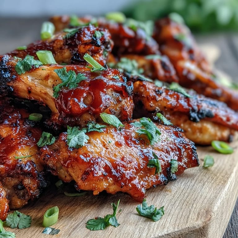 Savory Guava BBQ Glazed Chicken Wings served hot on a platter, garnished with fresh cilantro and lime.