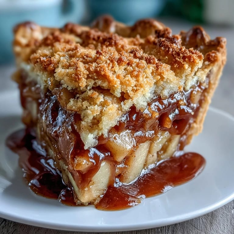 Classic apple pie infused with aromatic cardamom, golden crust glistening with egg wash and coarse sugar.