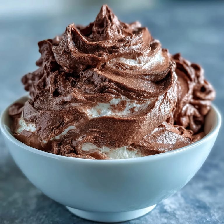 Decadent chocolate mousse filling spooned into a glass, highlighting its airy texture and deep cocoa richness.