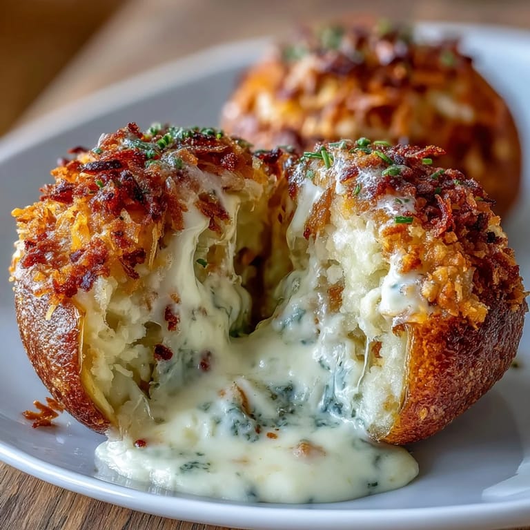 Cheesy funeral potatoes baked inside vibrant bell peppers with a buttery cornflake topping for crunch.