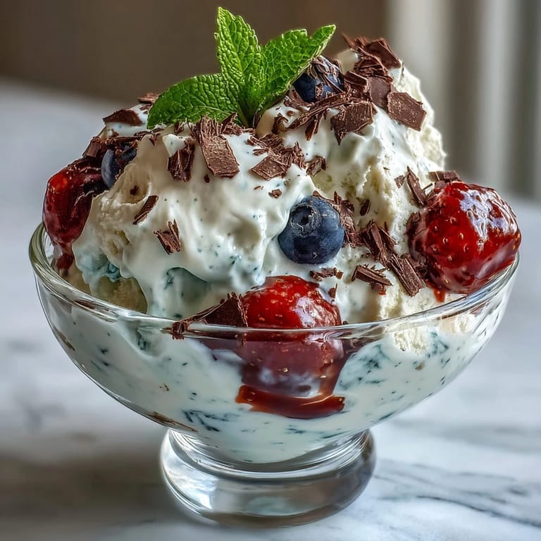 Easy yogurt berry sundaes featuring fluffy vanilla yogurt, juicy berries, and decadent dark chocolate shavings—ready in minutes.