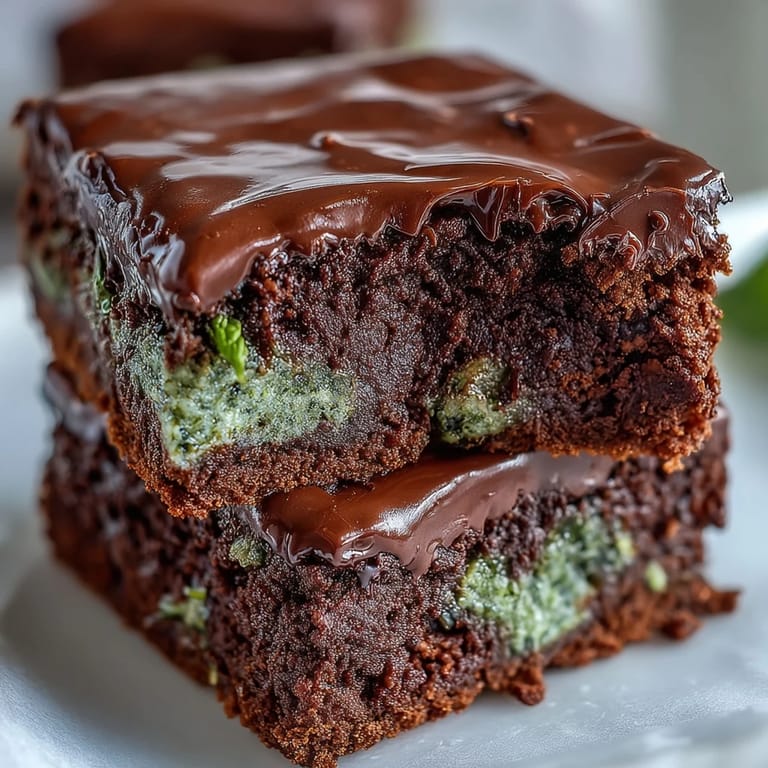 Rich, fudgy brownie bites bursting with cool mint flavor and studded with mini chocolate chips for a St. Patrick's Day dessert.