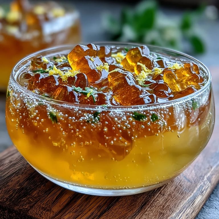 Close-up of colorful gummy bear lemonade jelly cups ready to serve.