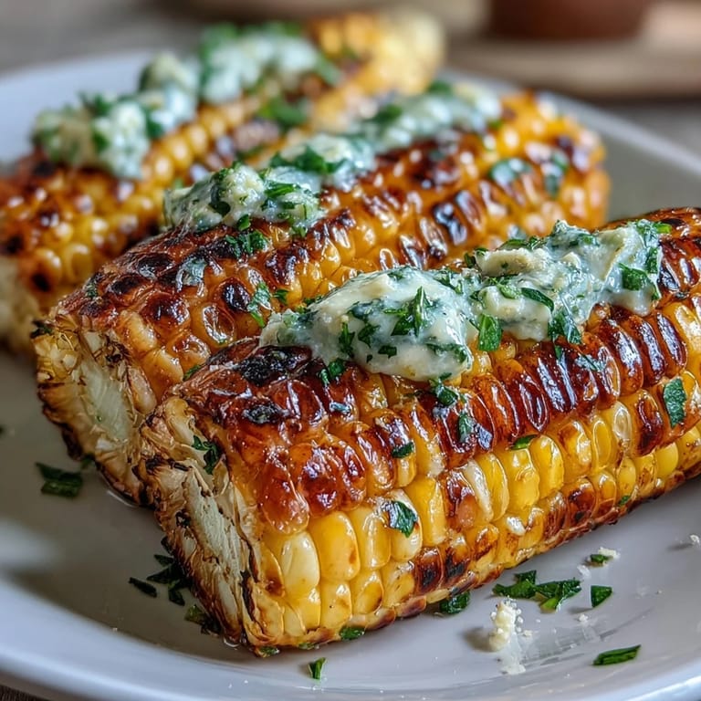 Memorial Day Grilled Corn with Herbed Butter 4 Ways - Golden corn on the cob grilled to perfection, paired with creamy herb-infused butters for summer celebrations.  