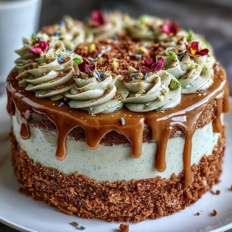 Visually stunning Taurus Cake, showcasing rich butterscotch frosting and delicate floral accents.