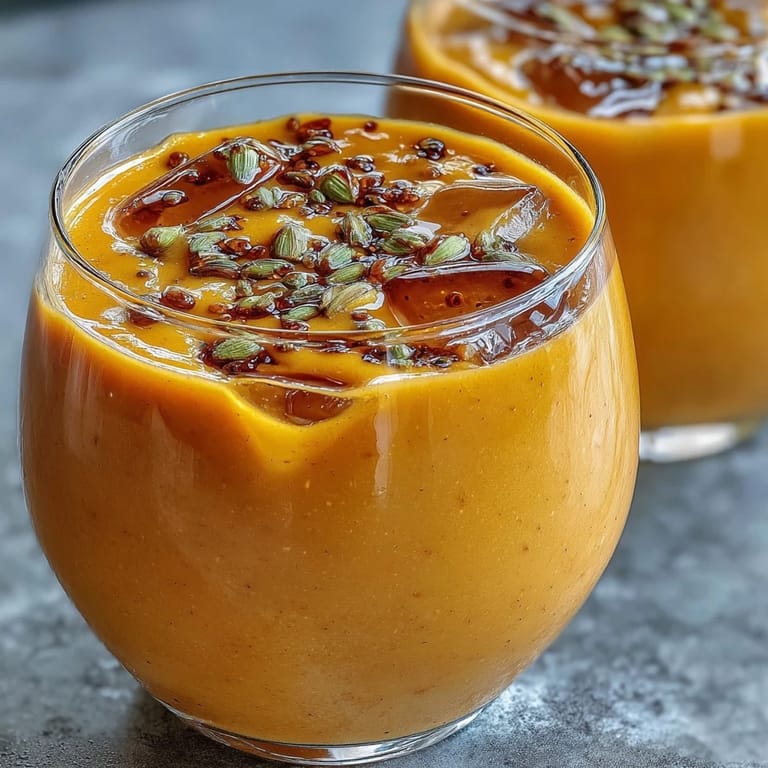 Enjoy this chilled, smooth mango lassi smoothie, a delightful warm-weather treat with a kick.