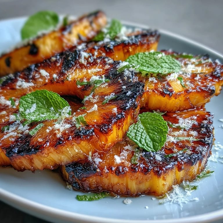 Sweet, juicy pineapple grilled perfectly, topped with vibrant yuzu kosho butter.