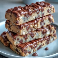 1. Delicious edible cookie dough protein bars packed with chocolate chips, almond flour, and vanilla protein for a healthy, no-bake treat.  