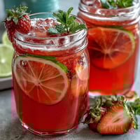 Vibrant pink lemonade punch with citrus and berry flavors, perfect for spring parties and family gatherings.