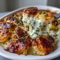 Creamy Au Gratin Potatoes baked to golden perfection with bubbling cheese and tender potato layers.  