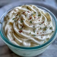 Creamy homemade mayonnaise made in minutes with an immersion blender, perfect for sandwiches and salads.